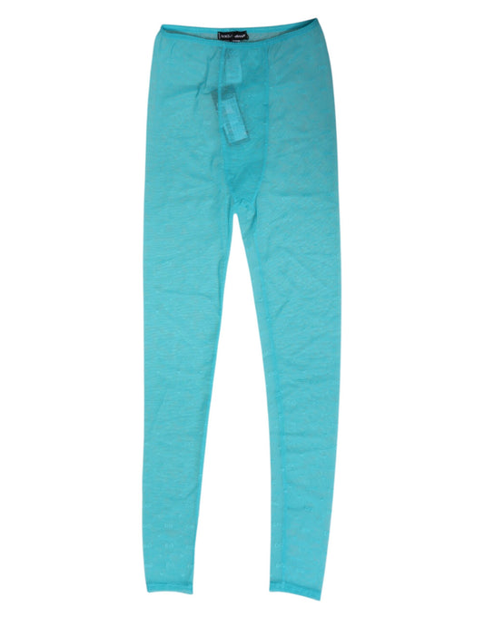Activewear Leggings by Dolce & Gabbana for women in nylon lace & elastane light-blue features an dynamic leggings with long and mid rise, showcasing functional .