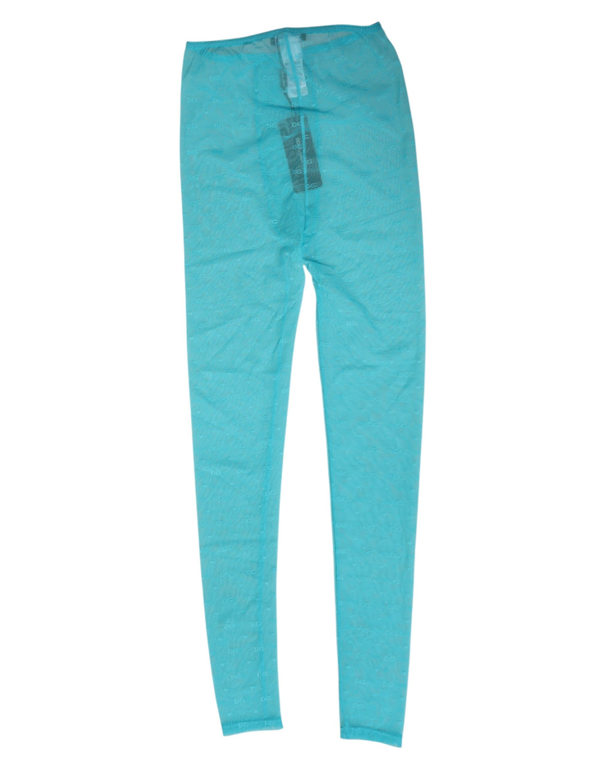 Dolce & Gabbana Women's Leggings Mid Rise Nylon Lace & Elastane Activewear - Light Blue