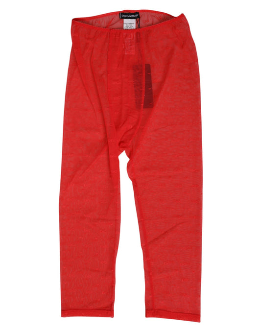 Long Johns by Dolce & Gabbana for women in stretch nylon red & patterned showcases a sultry style from the Women's Stretch Nylon Long Johns collection, presenting a sultry silhouette.