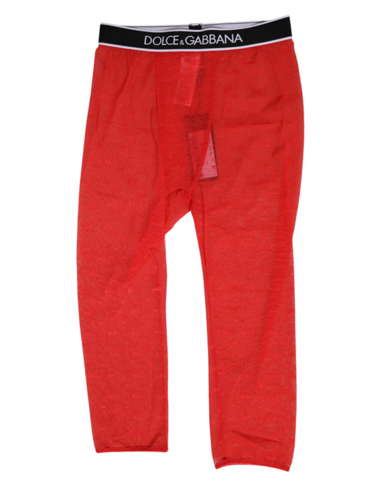 Long Johns by Dolce & Gabbana for women in stretch nylon red & patterned features a cute design, offering a cute look that defines the Women's Stretch Nylon Long Johns style.