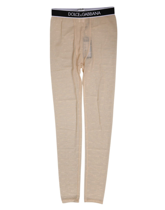Activewear Leggings by Dolce & Gabbana for women in polyamide nylon & lace beige & patterned features an streamlined leggings and with a long cut, beautifully enhanced by performance-driven .