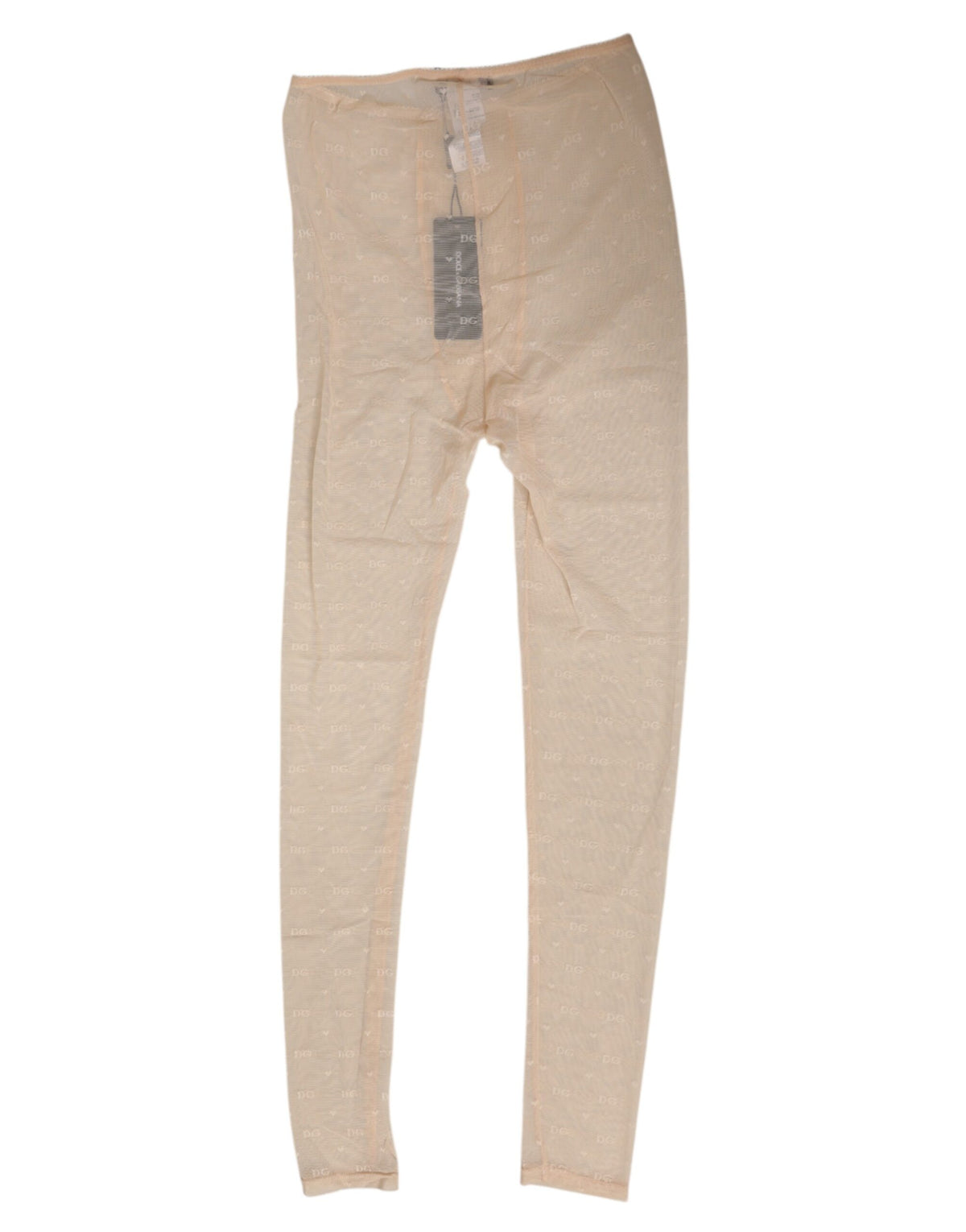 Dolce & Gabbana Women's Leggings Mid Rise Nylon Lace & Elastane Activewear - Beige