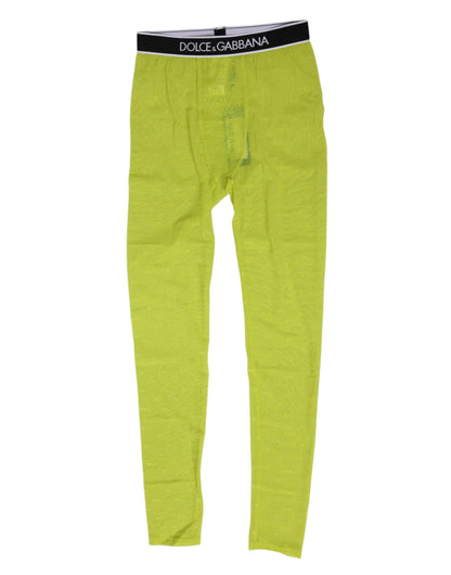 Dolce & Gabbana Women's Leggings Polyamide Nylon & Lace Activewear - Green Patterned