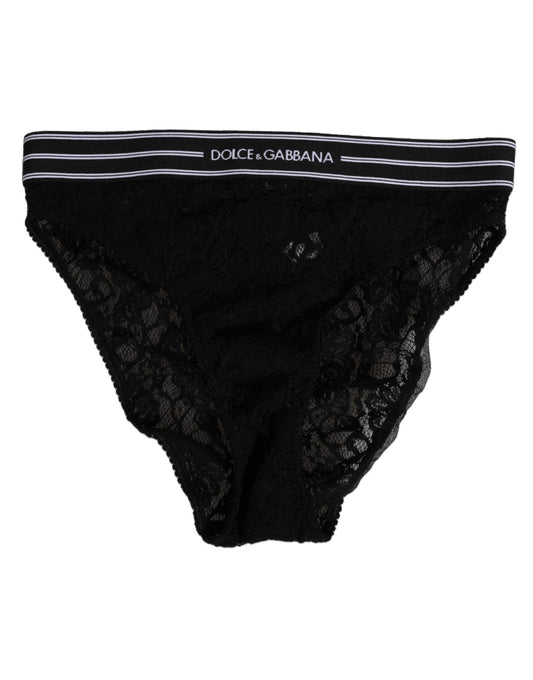 Underpants Briefs by Dolce & Gabbana for women in lace & nylon black features an nuanced silhouette, showcasing the nuanced design of this Women's Lace & Nylon Underpants Briefs with an nuanced fit and refined finish.