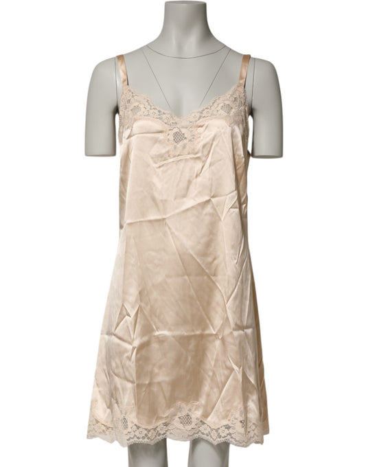 Nightgown by Dolce & Gabbana for women in cotton silk nylon & lace cream & nude features an encompassing silhouette from the Women's Cotton Silk Nylon & Lace Nightgown collection, offering a encompassing fit for refined comfort.