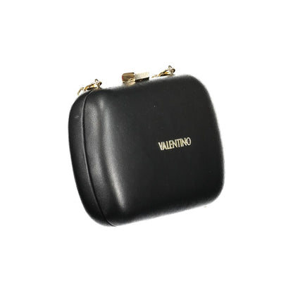 Evening Clutch Handbag by Mario Valentino for women in polyethylene black & signature showcases a sculptural silhouette, featuring a secure snap, ample , and versatile shoulder-strap for a sculptural aesthetic.