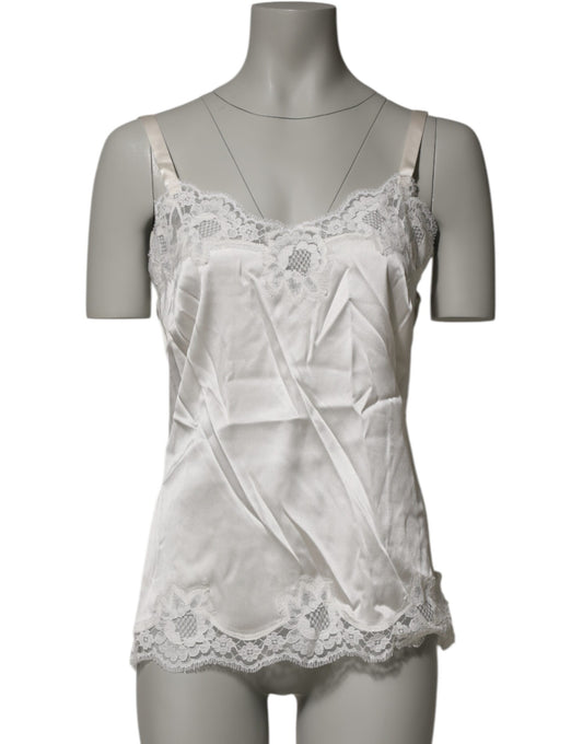 Pajamas by Dolce & Gabbana for women in polyamide lace cotton & silk white & floral features an ethereal silhouette, artfully capturing the ethereal aesthetic of Women's Polyamide Lace Cotton & Silk Pajamas with a focus on refined comfort.