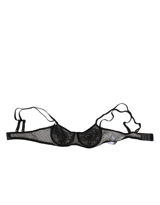 Bra by Dolce & Gabbana for women in polyamide viscose & cotton black, floral & signature features a discreet silhouette, showcasing the discreet design and fit of this Women's Polyamide Viscose & Cotton Bra.