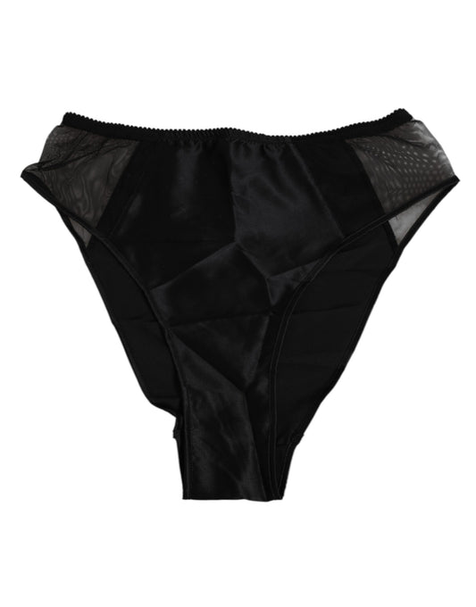 Underpants Briefs by Dolce & Gabbana for women in silk black features an nuanced silhouette, showcasing the nuanced design of this Women's High Rise Silk Underpants Briefs with an nuanced fit and refined finish.