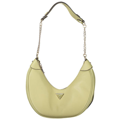 Shoulder Handbag by Guess Jeans for women in polyethylene green features a signature silhouette, showcasing a secure zipper and signature external-pockets & internal-pockets with versatile shoulder-strap & handle for a sophisticated look.