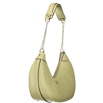 Shoulder Handbag by Guess Jeans for women in polyethylene green features an refined silhouette, showcasing a secure zipper, ample external-pockets & internal-pockets, and versatile shoulder-strap & handle for a sophisticated refined aesthetic.