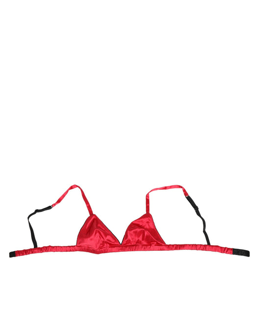 Bra by Dolce & Gabbana for women in polyamide satin & silk red features a nuanced silhouette, showcasing the nuanced design of the Women's Polyamide Satin & Silk Bra with a nuanced fit.