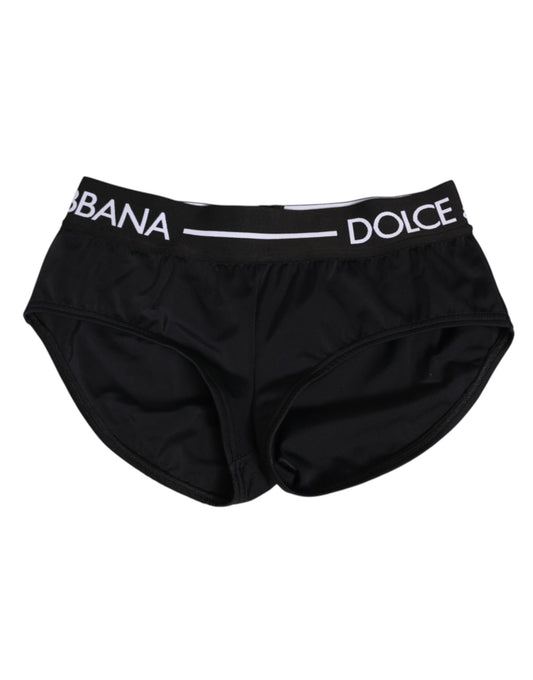 Underpants Briefs by Dolce & Gabbana for women in stretch nylon black features an chic silhouette from the Women's Stretch Nylon Underpants Briefs collection, showcasing a chic fit and sophisticated style for an elevated look.