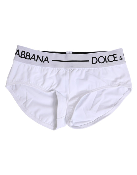 Underpants Briefs by Dolce & Gabbana for women in stretch nylon white features a discreet silhouette, showcasing the discreet design and refined cut of this Women's Stretch Nylon Underpants Briefs for a truly discreet finish.