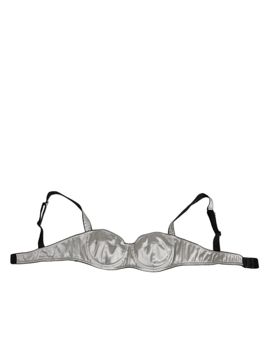 Bra by Dolce & Gabbana for women in polyamide silk & acetate gray features a sultry design from the Women's Polyamide Silk & Acetate Bra collection, offering a sultry fit and sophisticated support for an elegant silhouette.