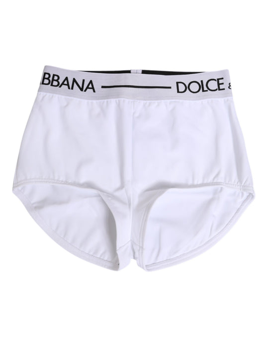 Underpants Briefs by Dolce & Gabbana for women in stretch nylon white features an chic silhouette from the Women's Stretch Nylon Underpants Briefs collection, showcasing a chic fit and sophisticated style for an elevated look.