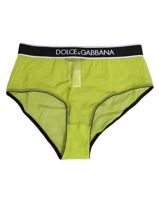 Underpants Briefs by Dolce & Gabbana for women in stretch nylon green & signature features a discreet silhouette, showcasing the discreet design and refined cut of this Women's Stretch Nylon Underpants Briefs for a truly discreet finish.
