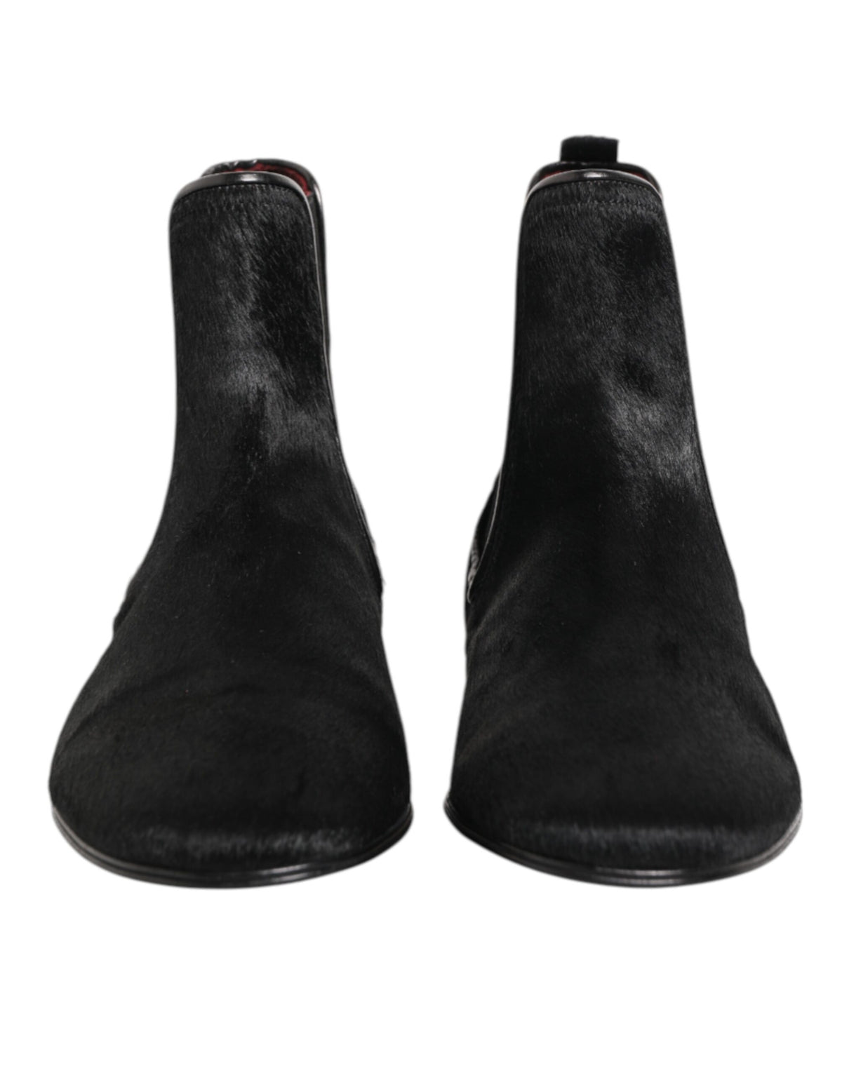 Dolce & Gabbana Men's Plush Calf Leather & Fur Ankle Chelsea Boots - Black