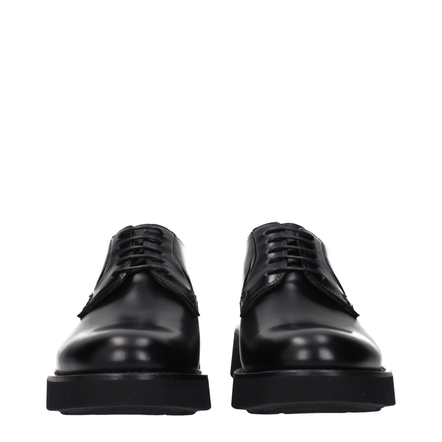 Lace-Up Shoes by Church's for unisex in leather & rubber black features an effortless chic silhouette, showcasing the Unisex Leather & Rubber Lace-Up Shoes design with an effortless chic and a round toe style for a effortless chic look.