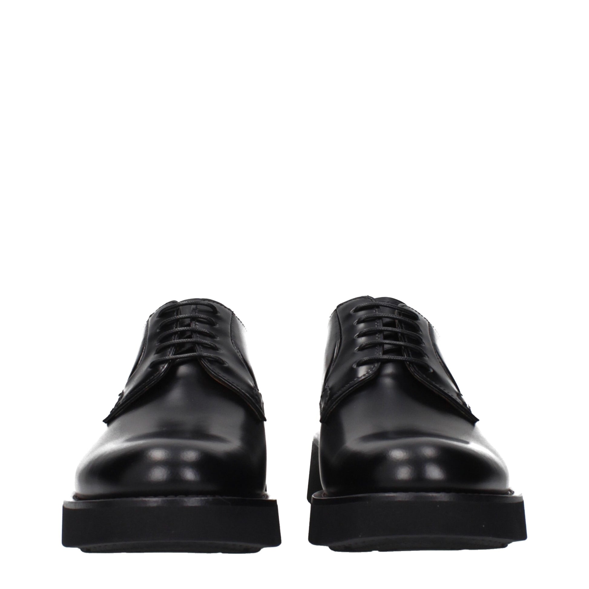 Lace-Up Shoes by Church's for unisex in leather & rubber black features an effortless chic silhouette, showcasing the Unisex Leather & Rubber Lace-Up Shoes design with an effortless chic and a round toe style for a effortless chic look.