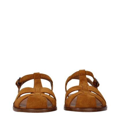 Flat Sandals by Church's for women in suede leather brown features an architectural design from the Women's Suede Leather Flat Sandals collection, defined by a architectural flat and for a architectural finish.