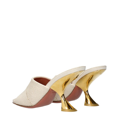 Slippers by Amina Muaddi for women in fabric beige features an timeless Women's Fabric Slippers aesthetic, defined by a and a refined .