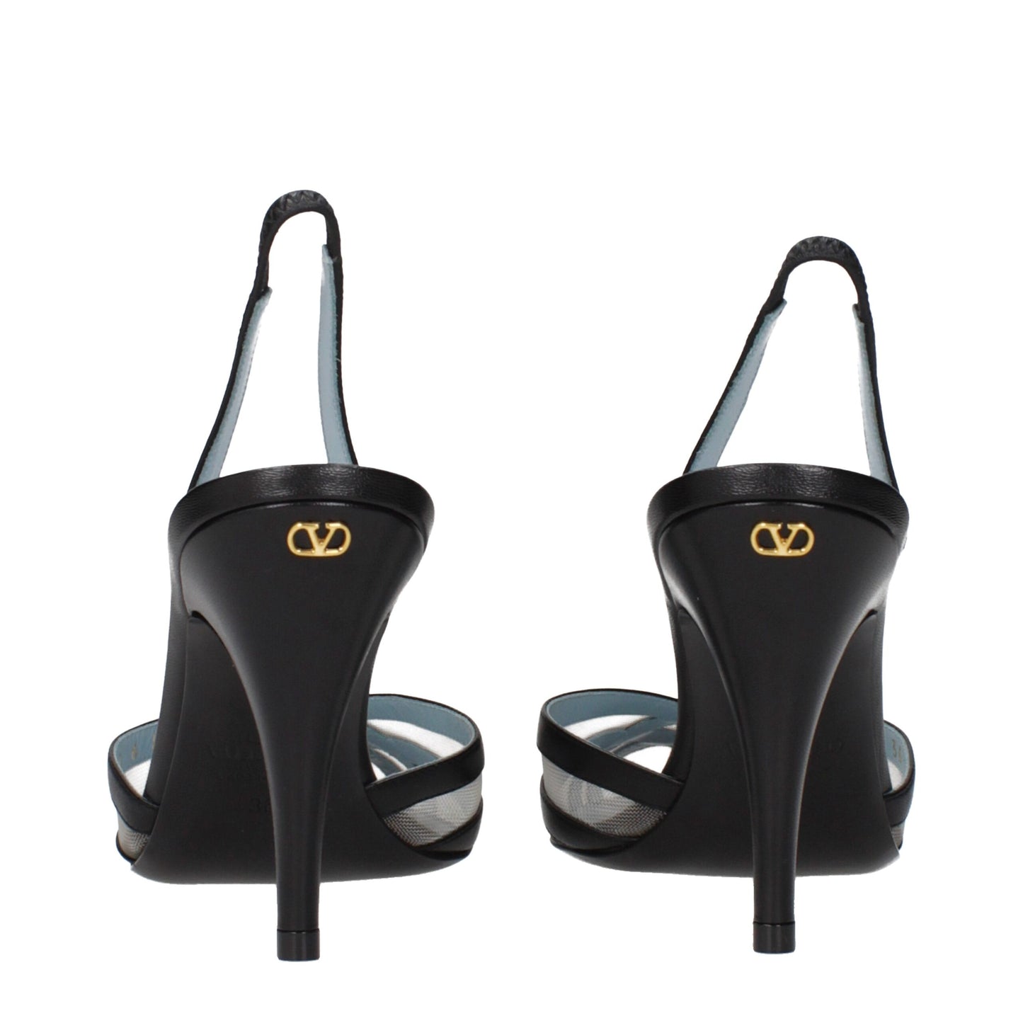 High-Heel Sandals Pumps Heels by Valentino Garavani for women in leather black & gold features an effortlessly chic silhouette from the Women's Leather High-Heel Sandals Pumps Heels collection, showcasing a high-heel 9-cm-heel and effortlessly chic for a effortlessly chic look.