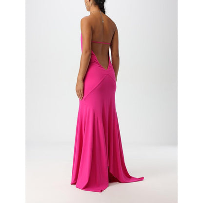 Dress by The Attico for women in chiffon fuchsia features an sultry silhouette defined by a and , falling to an sultry maxi for a sultry look.