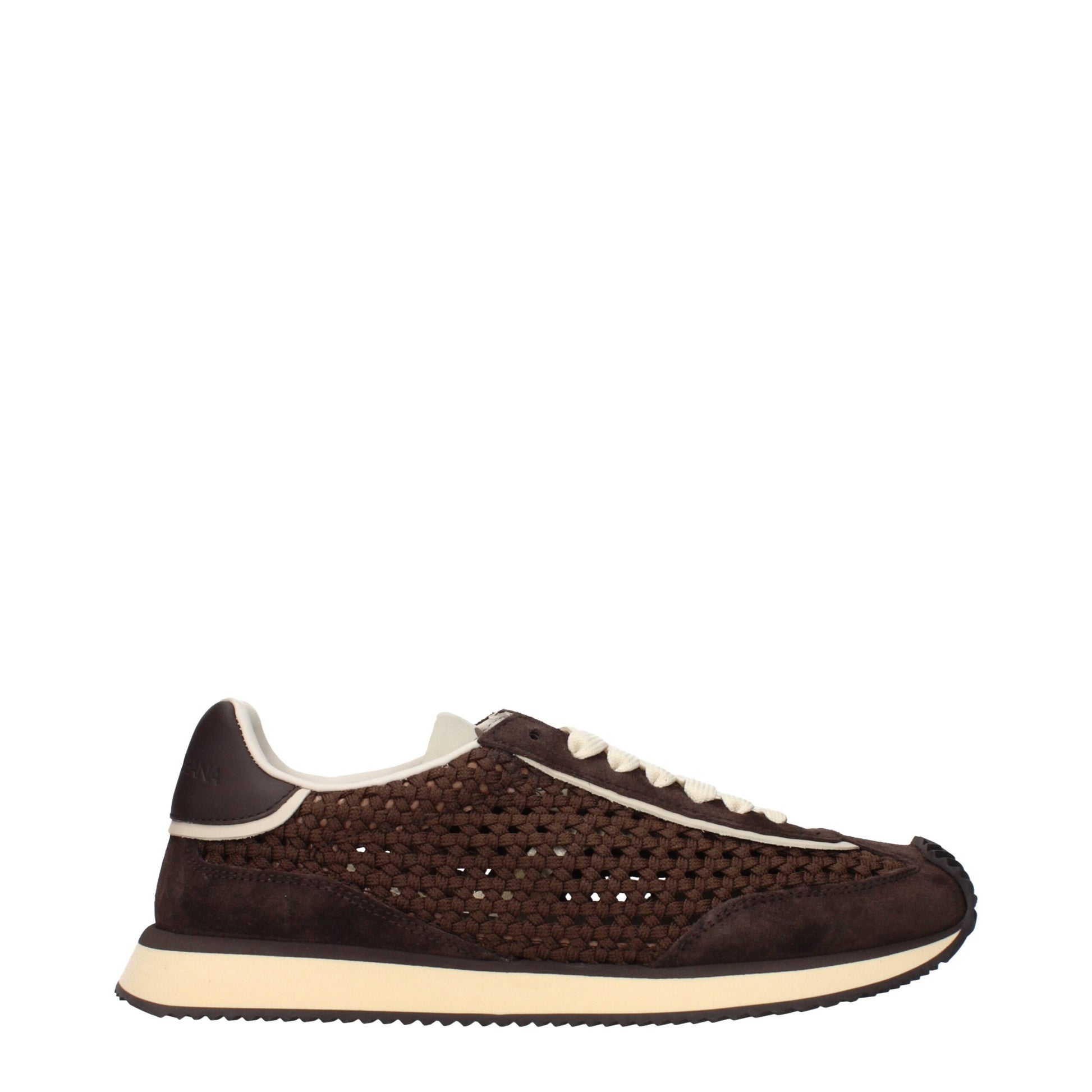 Sneakers by Dolce & Gabbana for men in fabric brown presents a on trend silhouette from the Men's Low Top Fabric Sneakers collection, showcasing a on trend low-top style for an elevated aesthetic.