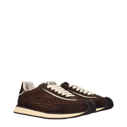 Sneakers by Dolce & Gabbana for men in fabric brown features a chic design, perfectly showcasing the chic low-top style of this Men's Low Top Fabric Sneakers.