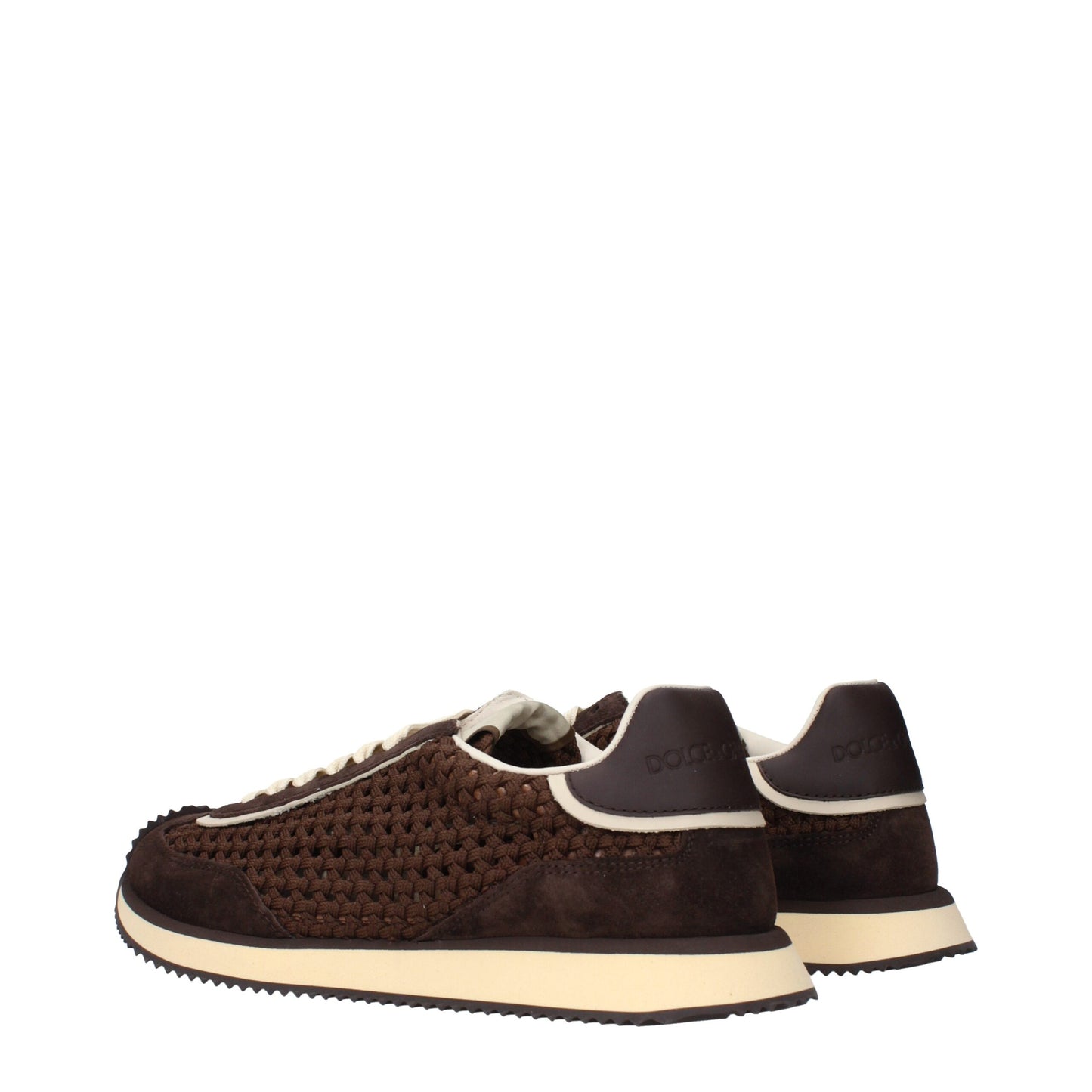 Sneakers by Dolce & Gabbana for men in fabric brown presents a on trend silhouette from the Men's Low Top Fabric Sneakers collection, showcasing a on trend low-top style for an elevated aesthetic.