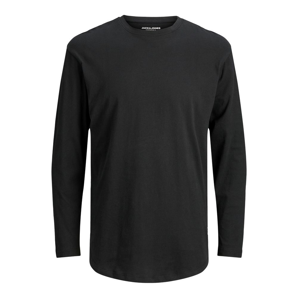 T-Shirt by Jack Jones for men in cotton black features an edgy silhouette, meticulously detailed with a sophisticated long-sleeve and for a truly edgy finish.