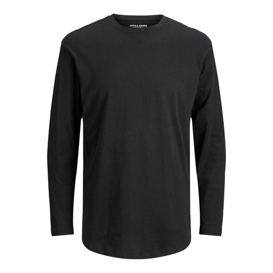 T-Shirt by Jack Jones for men in cotton black features an edgy silhouette, meticulously detailed with a sophisticated long-sleeve and for a truly edgy finish.