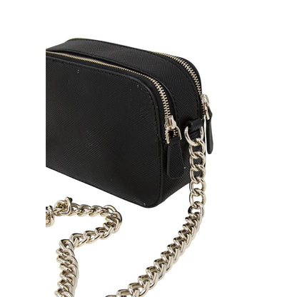 Small Crossbody Camera Handbag by Guess for women in polyethylene & polyurethane black presents a ornamental silhouette, showcasing a secure , ample , and versatile crossbody-strap, shoulder-strap & adjustable-strap for a ornamental finish.