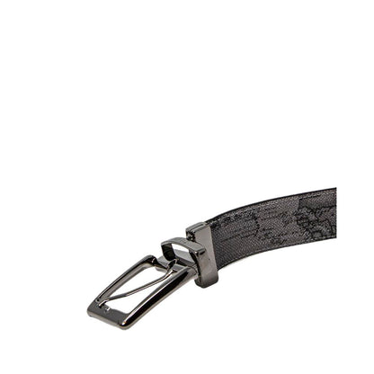 Belt by Alviero Martini Prima Classe for men in polyurethane leather black features a artisanal-chic design, artfully capturing the essence of the Polyurethane Leather Belt with a artisanal-chic finish.