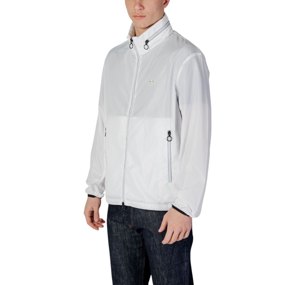 Trench Coat by Armani Exchange for men in polyester white presents an sculptural silhouette, artfully detailed with a sculptural and functional lightweight & pockets for a truly sculptural finish.