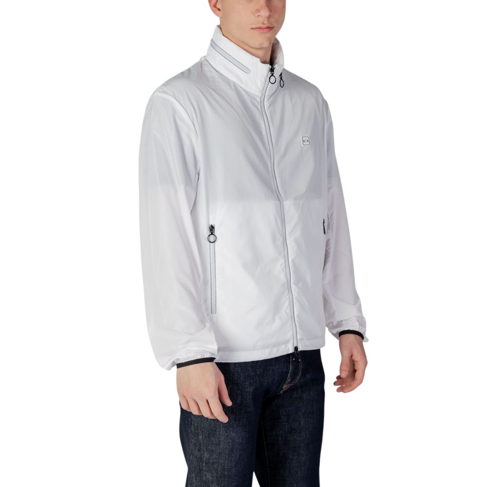 Trench Coat by Armani Exchange for men in polyester white presents a distinguished silhouette, artfully detailed with lightweight & pockets and a distinguished for a sophisticated, distinguished finish.