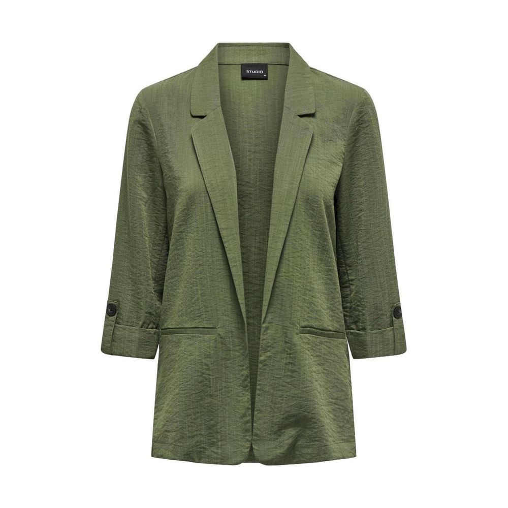 Blazer by Only for women in nylon polyester & viscose green showcases a discerning silhouette, elegantly detailed with a sophisticated and premium for a truly discerning finish.