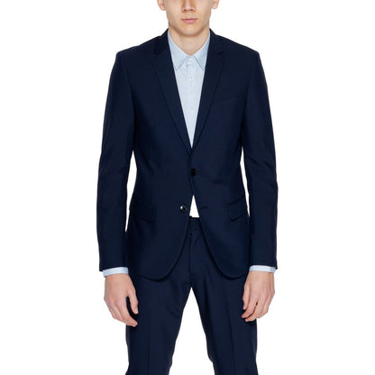 Blazer by Antony Morato for men in stretch viscose polyester blue presents a distinguished silhouette, detailed with a distinguished and distinctive for a truly sophisticated finish.
