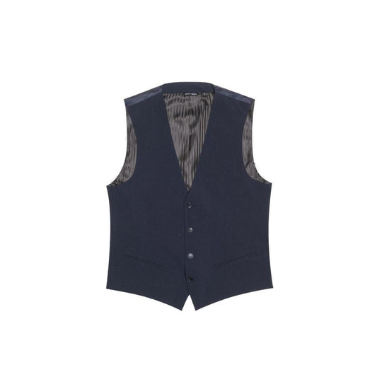 Vest by Antony Morato for men in stretch polyester blue showcases a utilitarian silhouette, artfully incorporating pockets and a utilitarian for a truly utilitarian finish.
