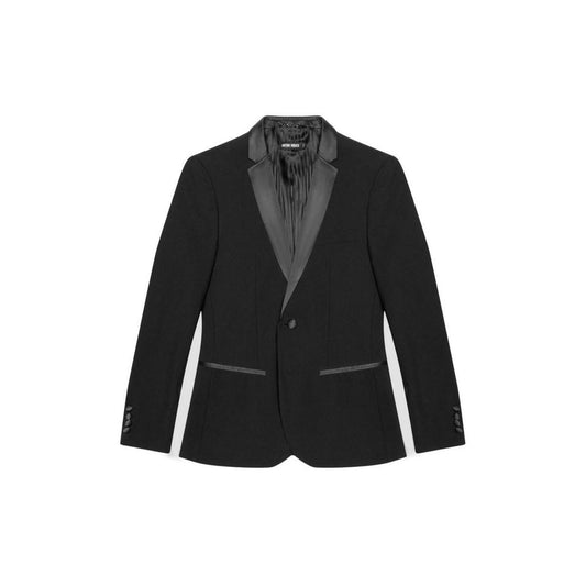 This Blazer by Antony Morato for men in satin polyester & viscose black & white presents a tailored silhouette, meticulously tailored with a tailored lapel neckline and distinctive for a tailored finish.