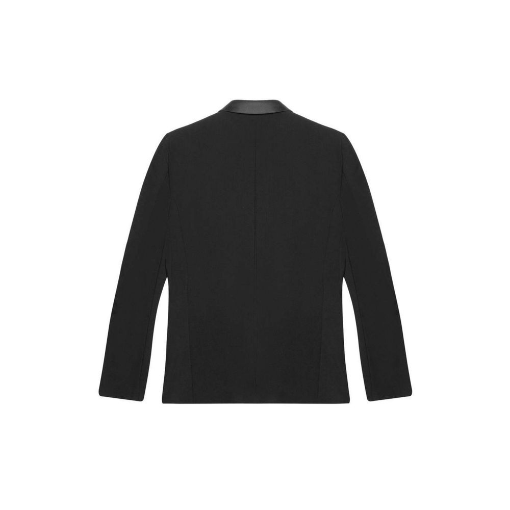 Blazer by Antony Morato for men in satin polyester & viscose black & white showcases a polished silhouette, highlighted by a refined lapel neckline and polished for a sophisticated finish.