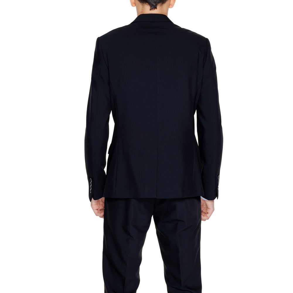 Blazer by Antony Morato for men in stretch viscose polyester black showcases a discerning silhouette, elegantly detailed with a sophisticated and premium for a truly discerning finish.
