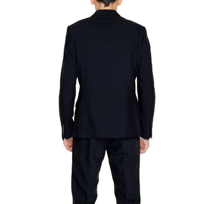 Blazer by Antony Morato for men in stretch viscose polyester black showcases a discerning silhouette, elegantly detailed with a sophisticated and premium for a truly discerning finish.