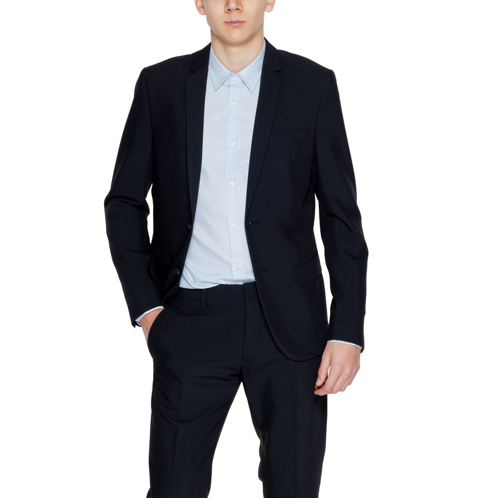 Blazer by Antony Morato for men in stretch viscose polyester black features an crisp silhouette with sophisticated and a crisp for a truly crisp finish.
