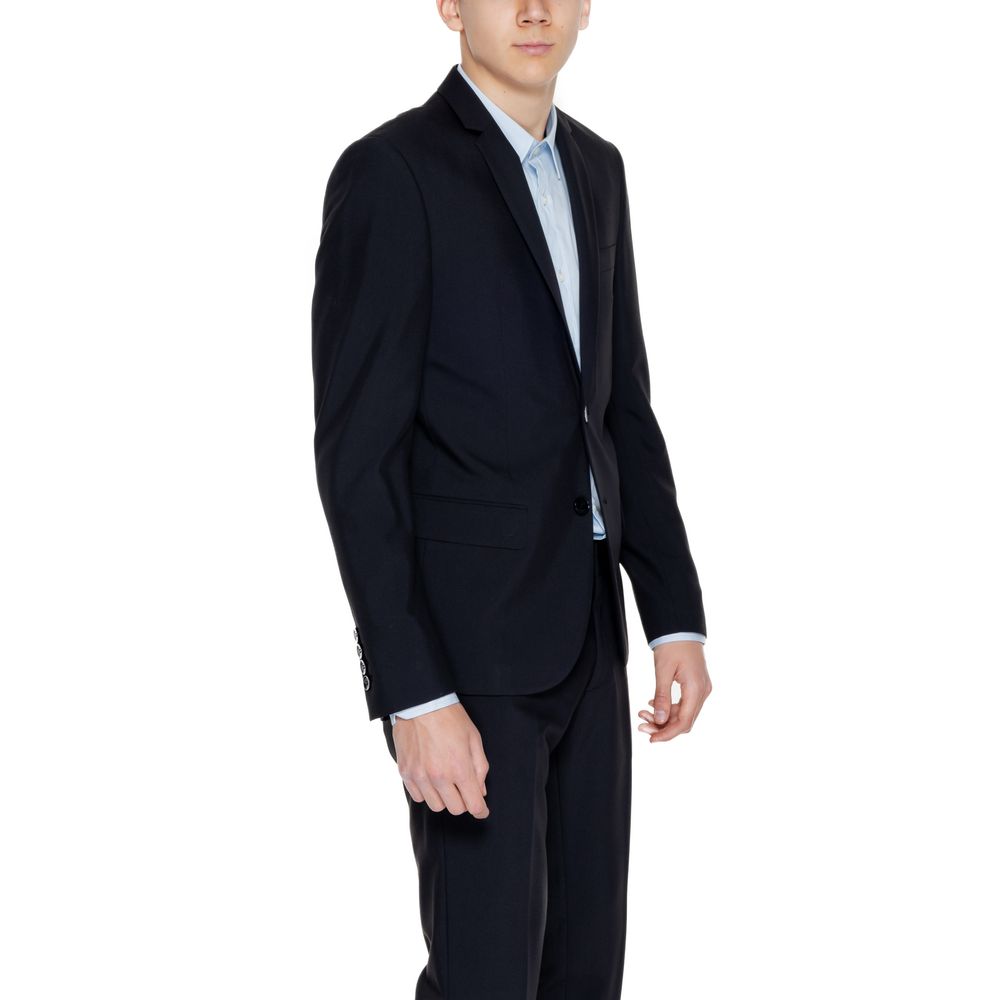 Blazer by Antony Morato for men in stretch viscose polyester black features an sartorial silhouette, showcasing a sophisticated and sartorial for a truly sartorial finish.