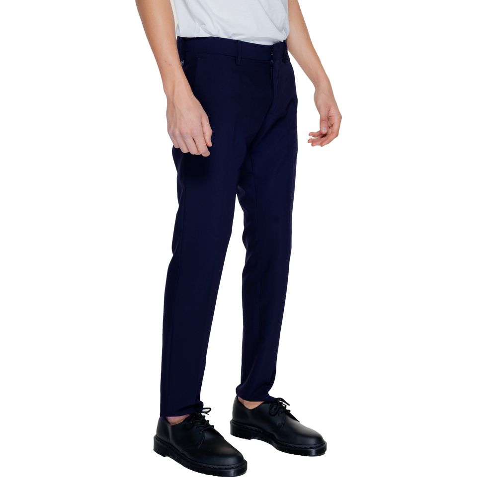 Pant Suit by Antony Morato for men in stretch viscose polyester blue presents a sharp silhouette, artfully finished with a sharp and a sophisticated for a truly sharp look.