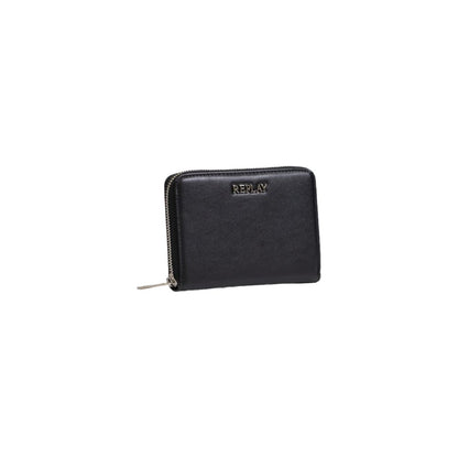 Wallet by Replay for women in polyester black showcases a refined silhouette, artfully detailed with the signature style of the Polyester Wallet and functional .