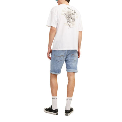 Jack Jones Men's Regular-Fit Mid-Rise Viscose & Polyester Cotton Denim Shorts - Light Blue