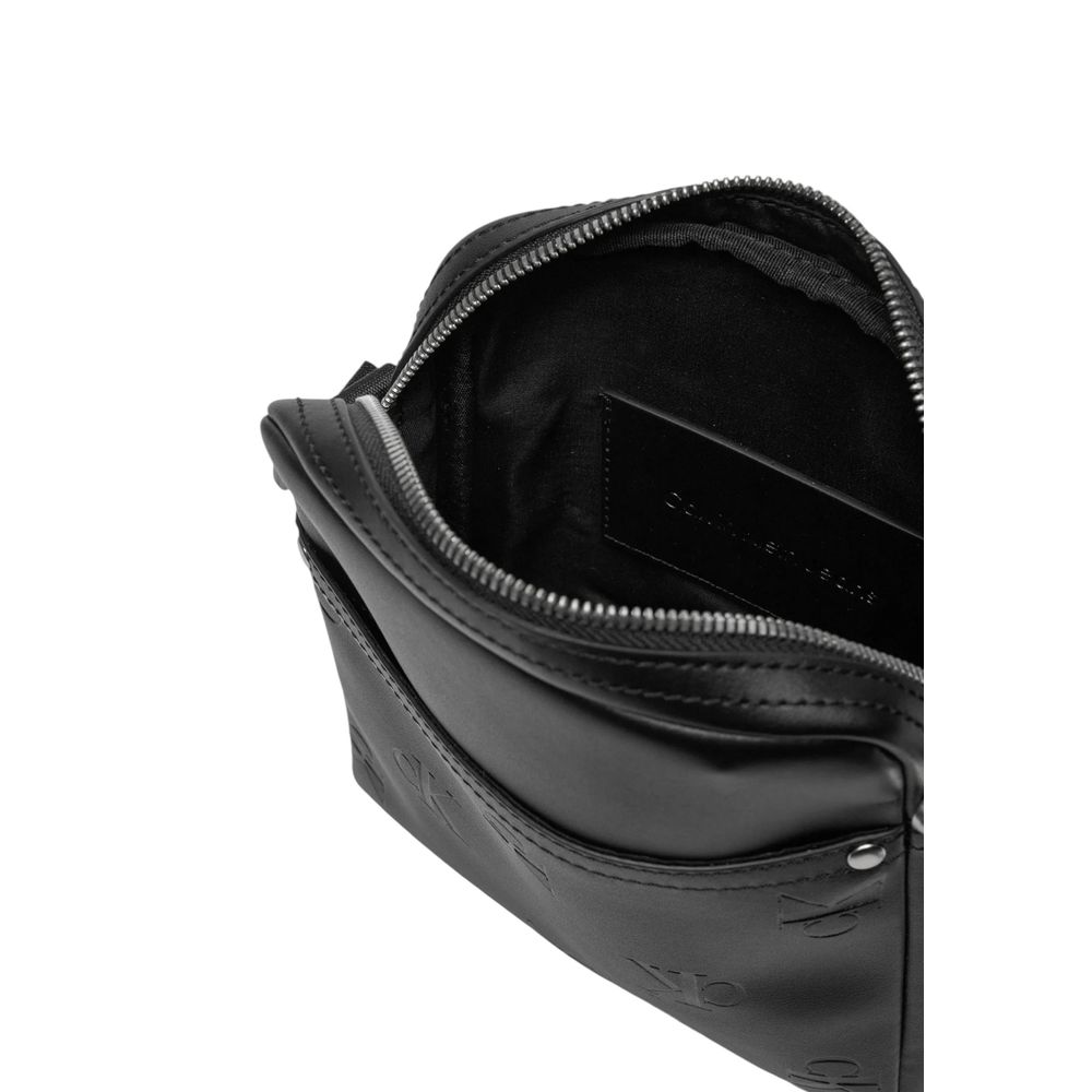 Crossbody Messenger Bag by Calvin Klein Jeans for men in polyethylene & polyurethane black & signature showcases a artisanal Polyethylene & Polyurethane Crossbody Messenger Bag design, featuring a secure and ample with versatile crossbody-strap, shoulder-strap & adjustable-strap for a artisanal look.
